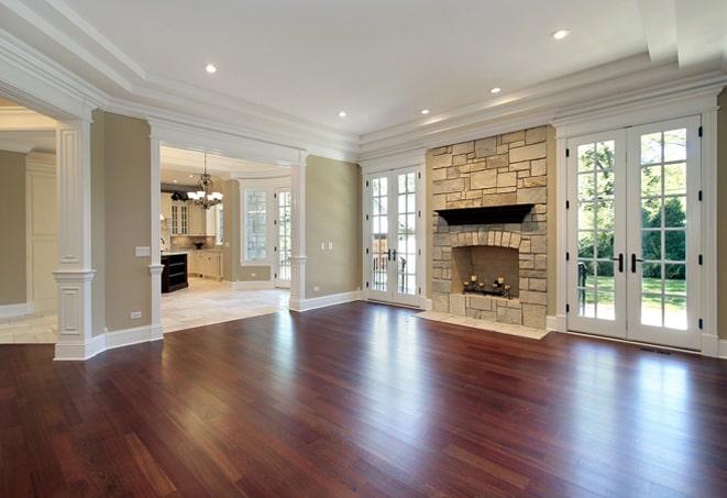 sleek maple wood floors in a modern office